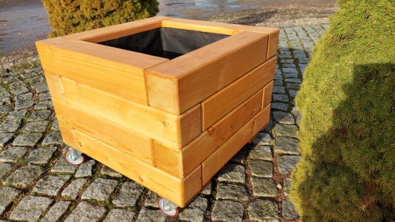 Plantekasse Holger 60x60x40cm Lærk/Teak - Billede 3