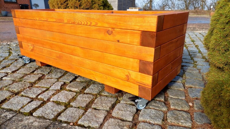 Plantekasse Gefion 120x40x36cm Olieret/På hjul