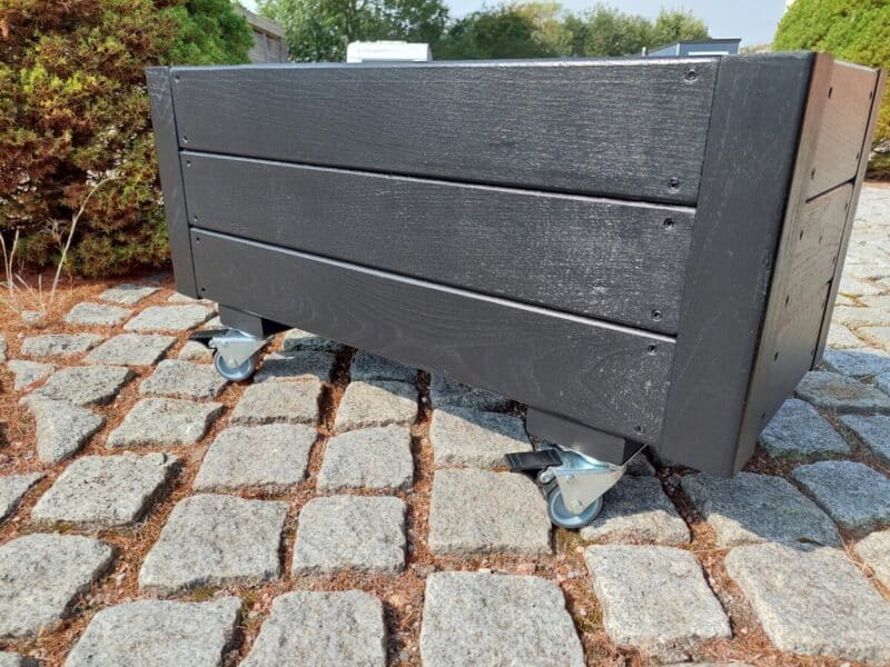 Plantekasse EivindPlus 70x30x30cm, Sort/På hjul - Billede 2