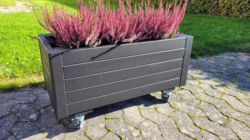 Plantekasse EivindPlus 79x40x32cm Robinie/Sort På hjul - Billede 7