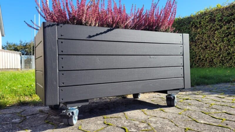 Plantekasse EivindPlus 79x40x32cm Robinie/Sort På hjul - Billede 6