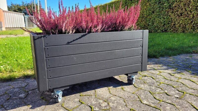 Plantekasse EivindPlus 79x40x32cm Robinie/Sort På hjul - Billede 8