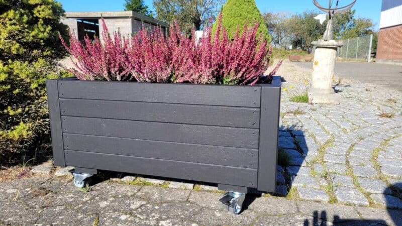 Plantekasse EivindPlus 79x40x32cm Robinie/Sort På hjul - Billede 4