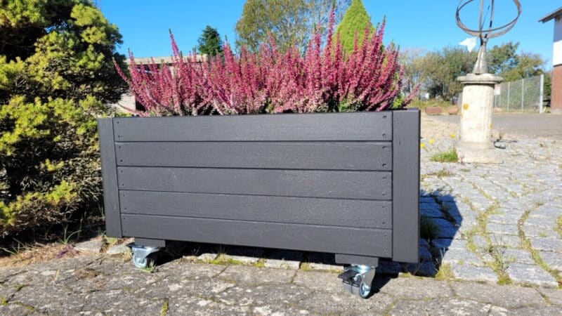 Plantekasse EivindPlus 79x40x32cm Robinie/Sort På hjul - Billede 3