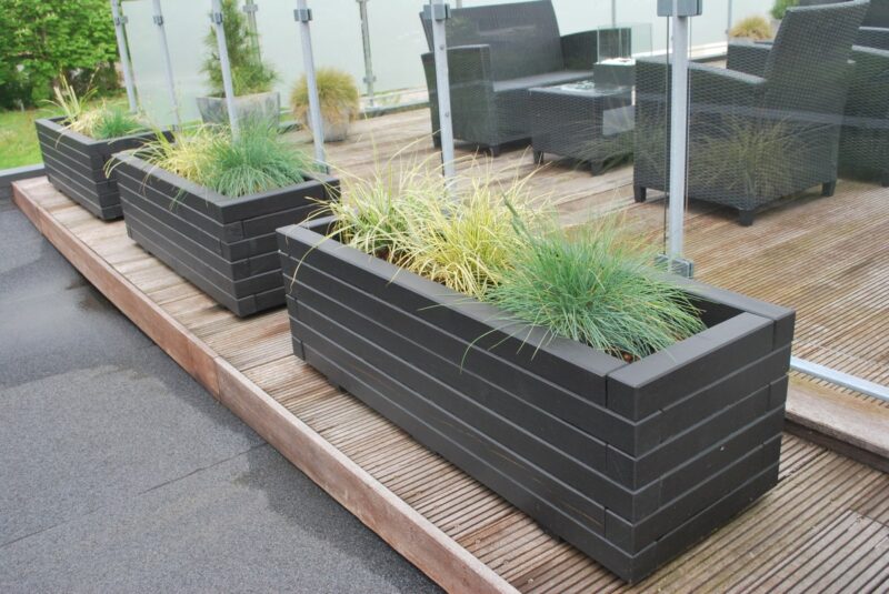 Plantekasse Hjalmar 120x50x36cm,Robinie/Sort, - Billede 5