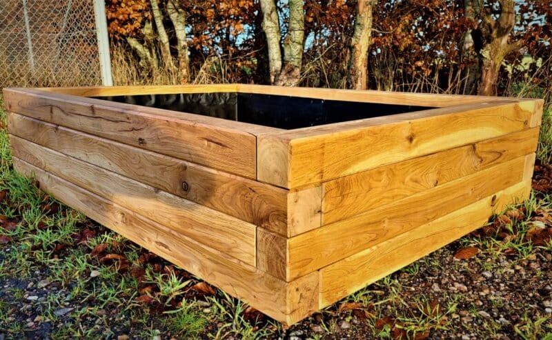 Kraftig Højbed Mjølner 160x120x36cm, Egetræ