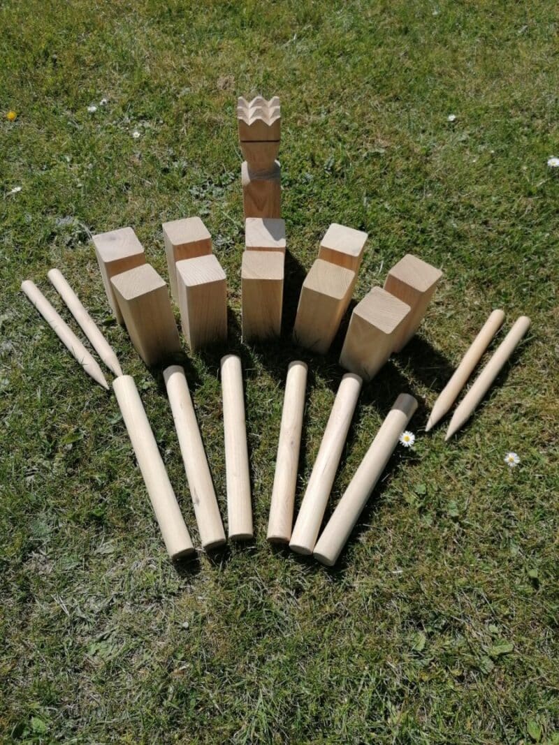 Kubb - Vikingespiel, Kongespiel, Robinietræ, Helt unik - Billede 2