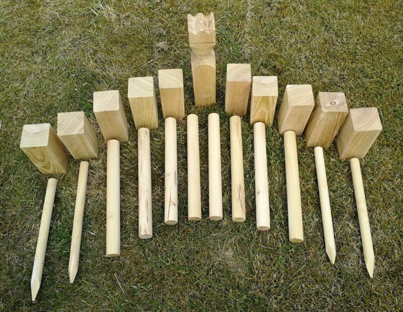 Kubb - Vikingespiel, Kongespiel, Robinietræ, Helt unik - Billede 5