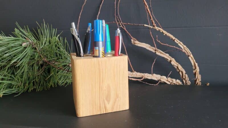 Exclusive penneholder i robinietræ, 100x100x100mm, Gratis forsendelse - Billede 3