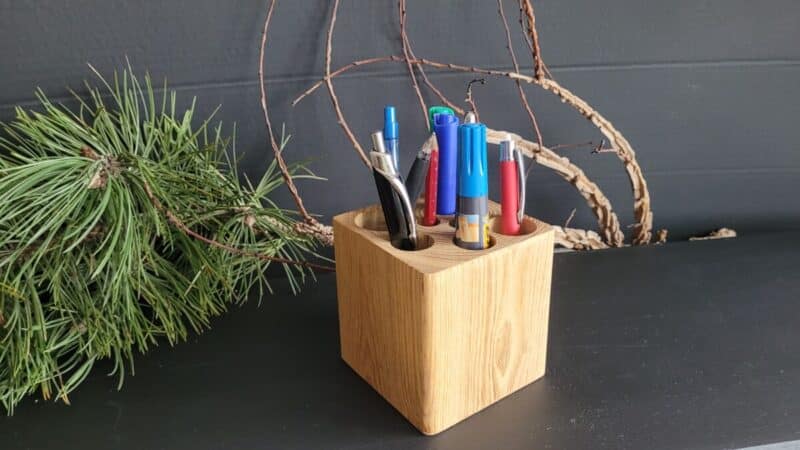 Exclusive penneholder i robinietræ, 100x100x100mm, Gratis forsendelse - Billede 4