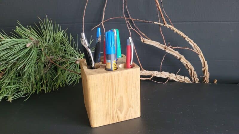 Exclusive penneholder i robinietræ, 100x100x100mm, Gratis forsendelse - Billede 2