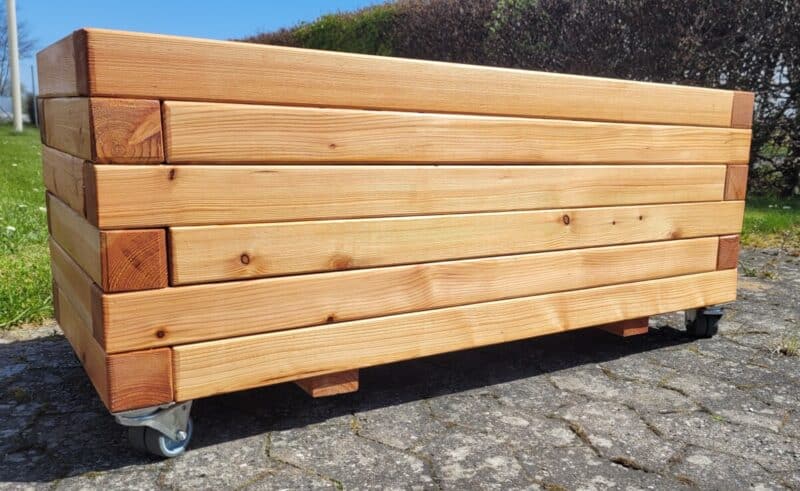Plantekasse Brokk 100x40x36cm, Lærk, På hjul