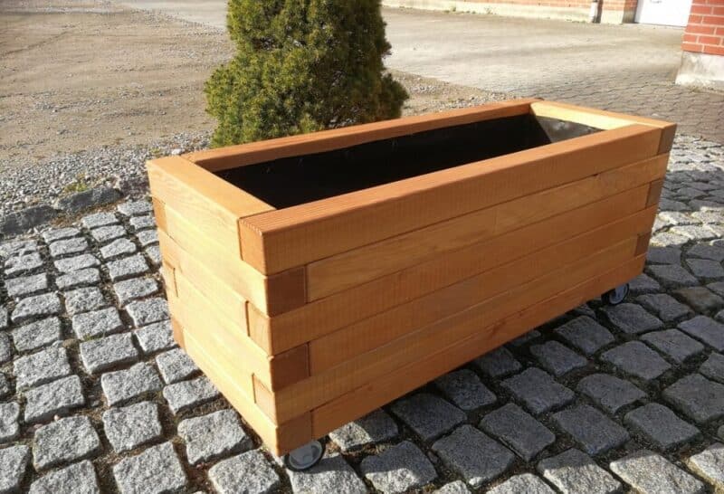 Plantekasse Brokk 80x40x36cm, Lærk, På hjul