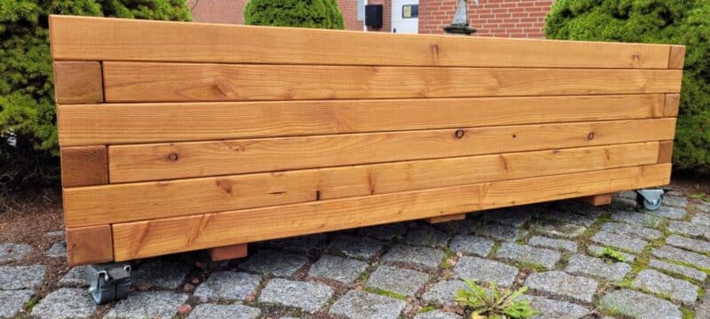 Plantekasse Brokk 160x40x36cm, Lærk, På hjul