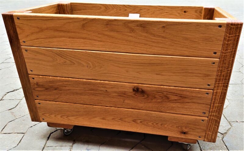 Plantekasse EivindPlus 90x40x46/56cm, Robinie, På hjul - Billede 3