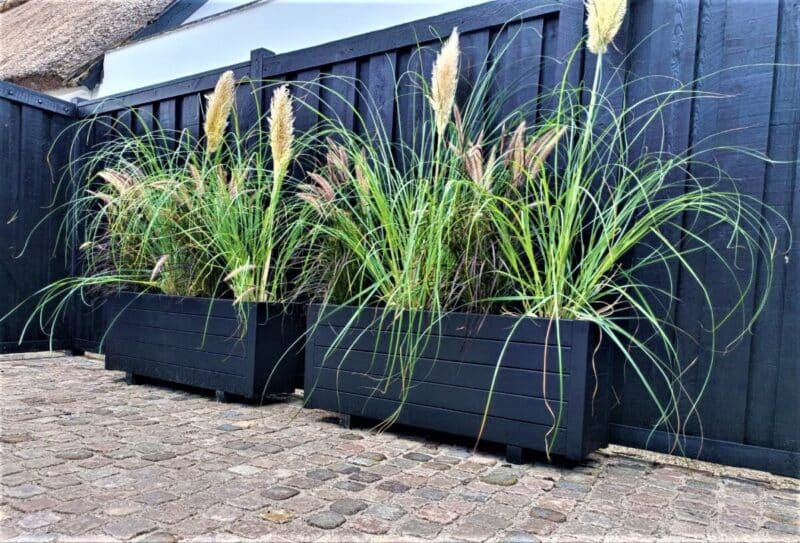 Plantekasse EivindPlus 90x40x46/56cm, Robinie, På hjul - Billede 2