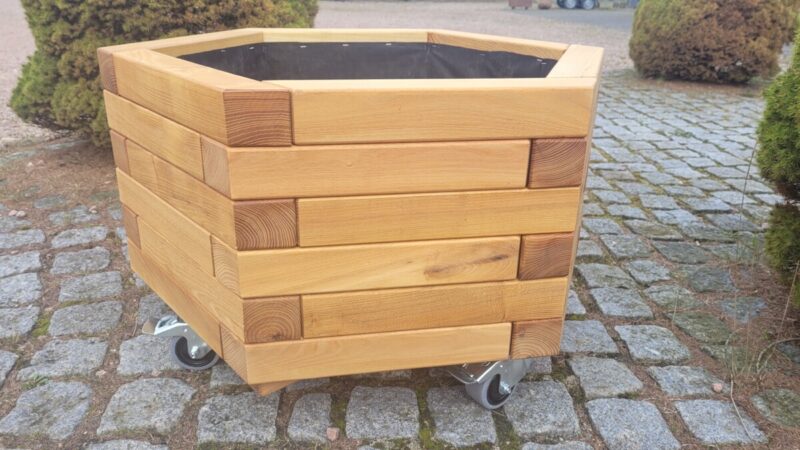 Plantekasse Heimdal ø80cm h36cm, Robinie/Natur eller olieret