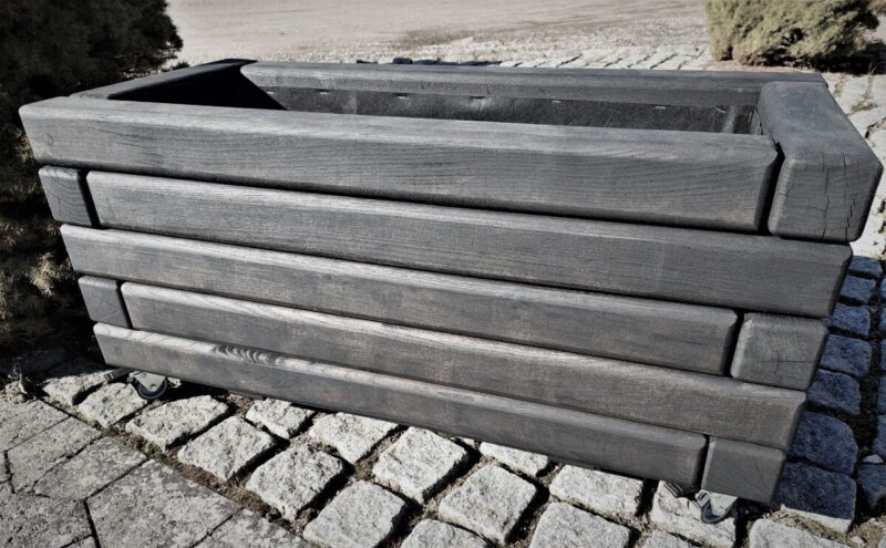 Plantekasse Hjalmar, 90x40x40cm,Robinie/Sort - Billede 3