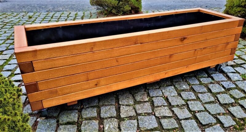 Plantekasse Hjalmar 160x50x36cm På hjul, Olieret - Billede 2