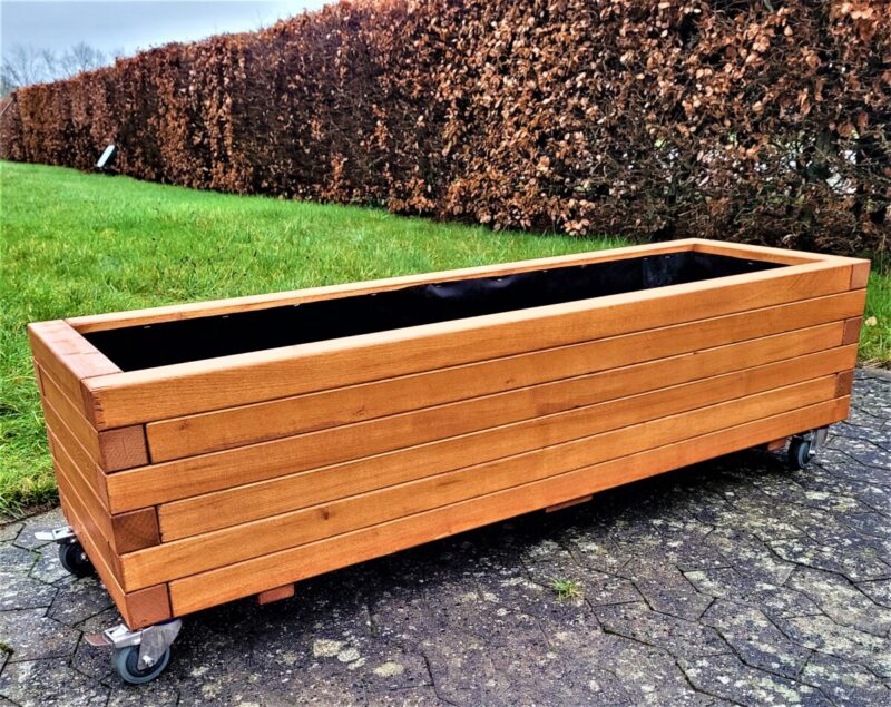 Plantekasse Hjalmar 160x50x36cm På hjul, Olieret