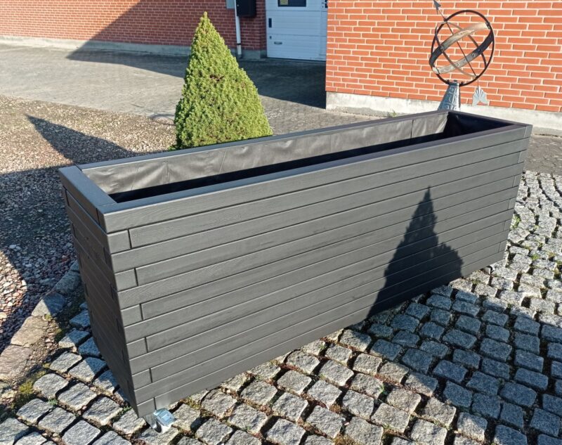 Plantekasser Hjalmar 180x40x36cm, Robinie, På hjul - Billede 6