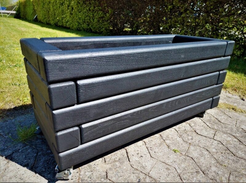 Plantekasse Hjalmar, 90x40x40cm,Robinie/Sort