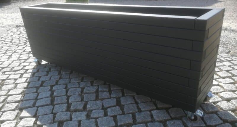 Plantekasse Hjalmar 140x40x60cm, Farve Teak, På hjul - Billede 9