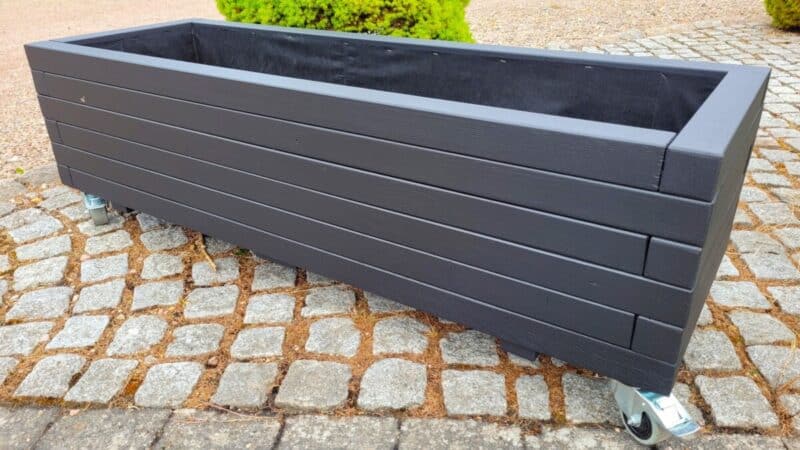 Plantekasser Hjalmar 180x40x36cm, Robinie, På hjul
