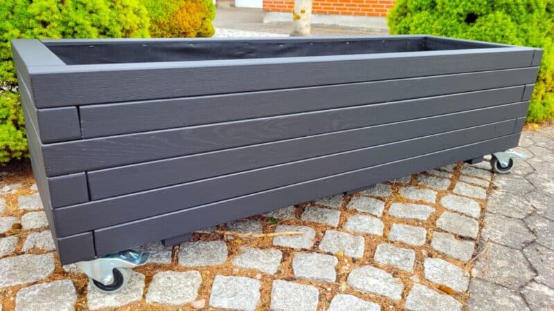 Plantekasser Hjalmar 180x40x36cm, Robinie, På hjul - Billede 2