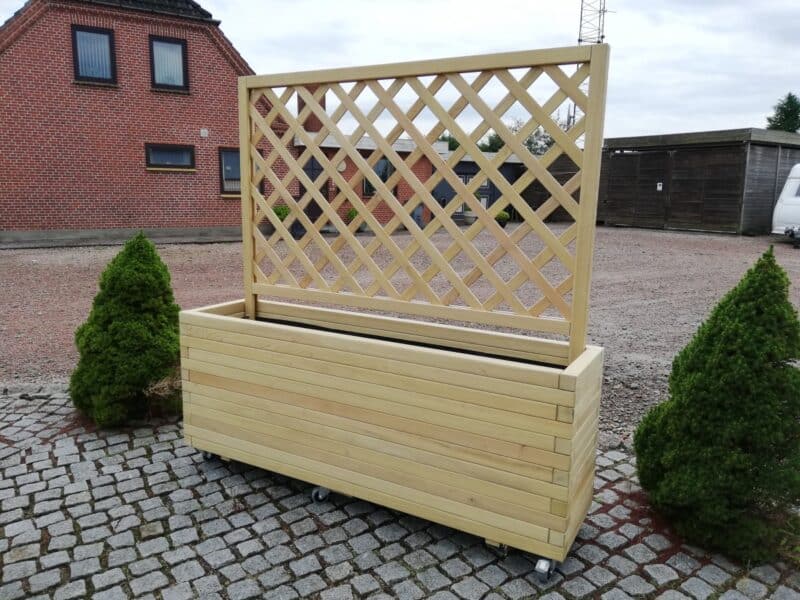 Plantekasser Hjalmar 180x40x36cm, Robinie, På hjul - Billede 3
