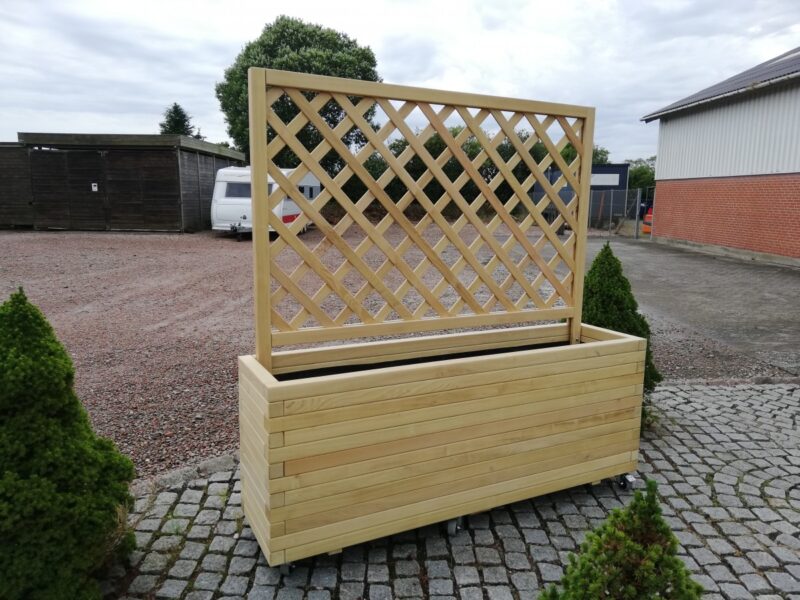 Plantekasser Hjalmar 180x40x36cm, Robinie, På hjul - Billede 4