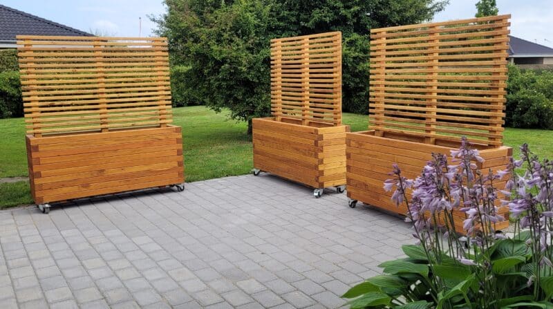 Plantekasse Hjalmar med espalier, 200x40x70cm/160cm, Robinie/Olieret - Billede 8