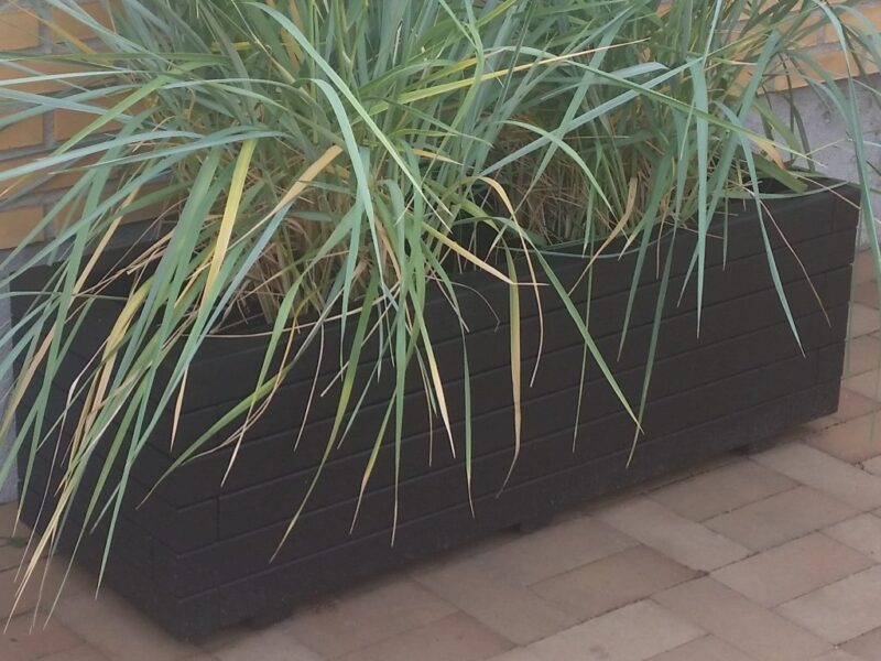 Plantekasse Odin 120x40x36cm, Eg/Sort, På hjul - Billede 3