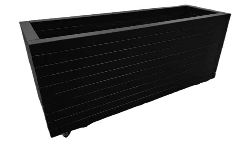 Plantekasse Odin 150x50x60cm Egetræ/Sort På hjul - Billede 4
