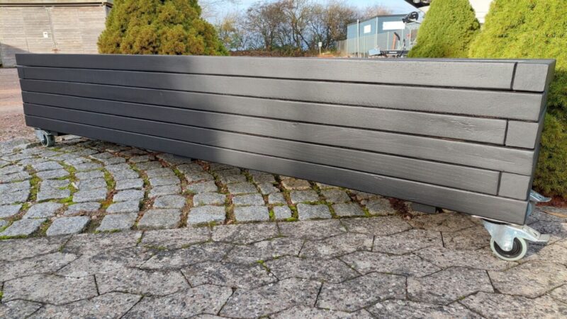 Plantekasse Hjalmar 100x40x36cm, Sort/På hjul - Billede 4