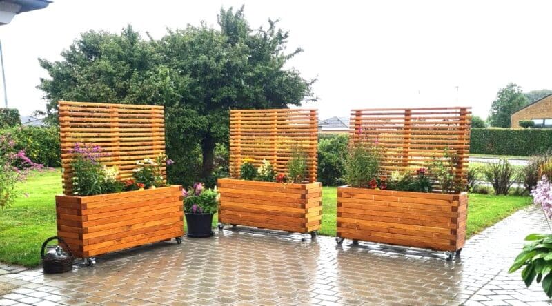 Plantekasse Hjalmar med espalier, 200x40x70cm/160cm, Robinie/Olieret - Billede 7