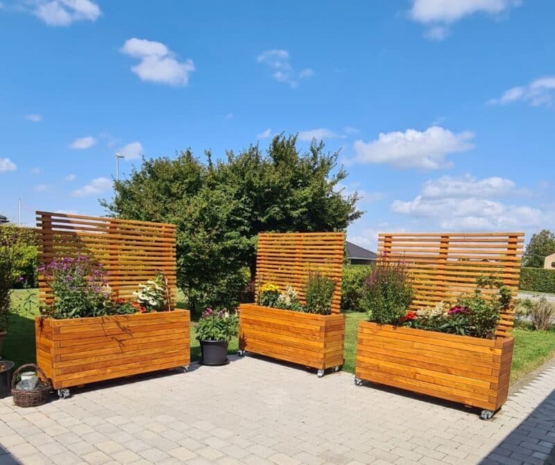 Plantekasse Hjalmar med espalier, 200x40x70cm/160cm, Robinie/Olieret