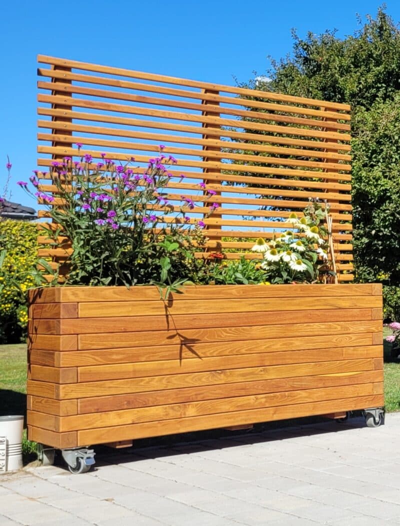 Plantekasse Hjalmar med espalier, 200x40x70cm/160cm, Robinie/Olieret - Billede 4