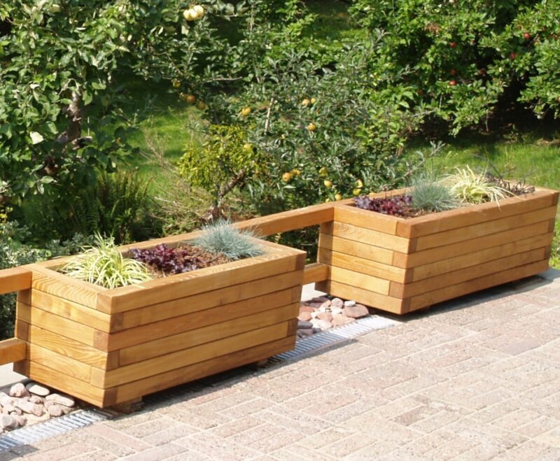 Plantekasse Brokk 120x40x36cm, Lærk/Olieret - Billede 3