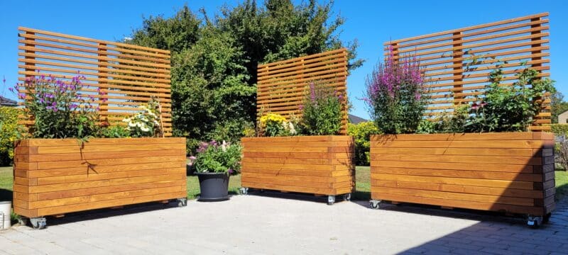 Plantekasse Hjalmar med espalier, 200x40x70cm/160cm, Robinie/Olieret - Billede 3